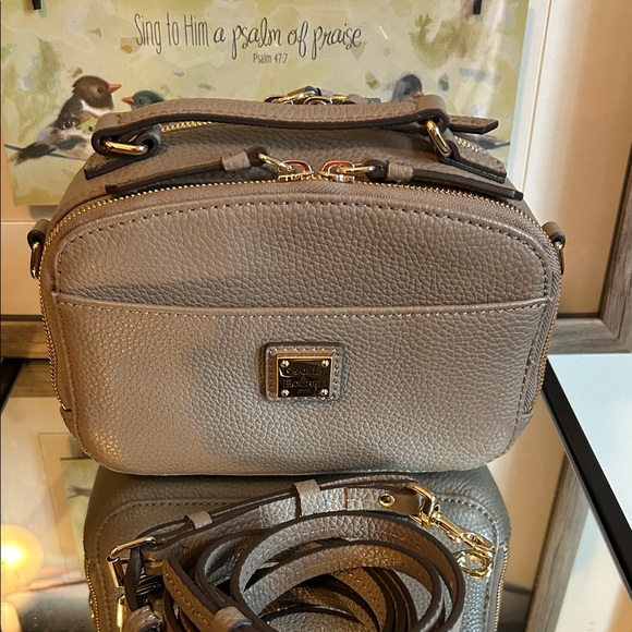 Dooney & Bourke Taupe Leather Crossbody Bag - Picture 3 of 16